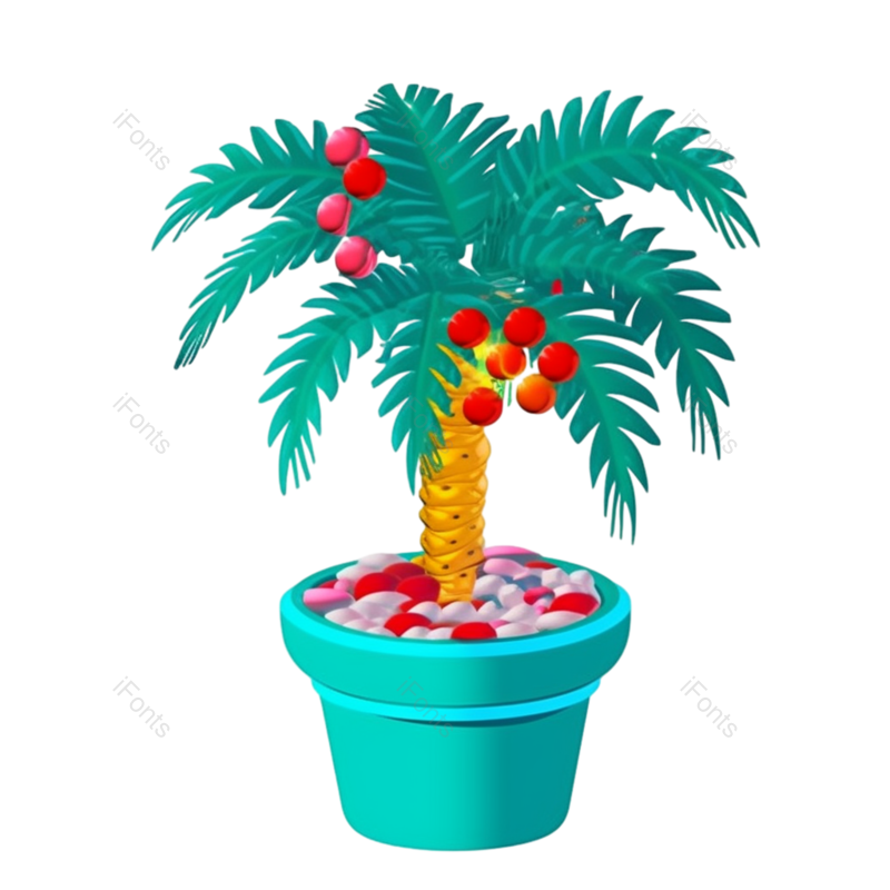 元素图片,盆栽元素,手绘风PNG,盆栽植物免抠素材